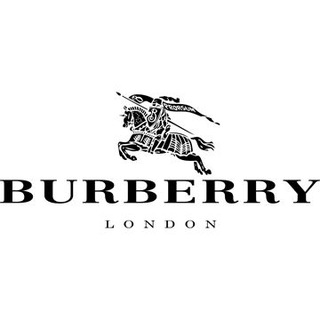 Burberry London logo featuring a medieval knight on horseback in black silhouette above the brand name.