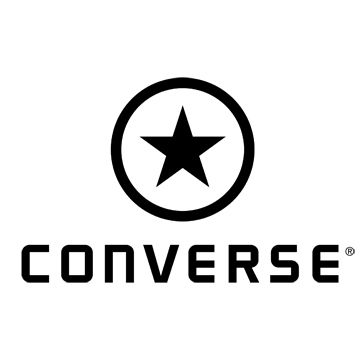 Converse logo with star icon in circle above brand name in bold capitals.