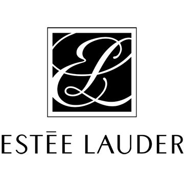 Estee Lauder logo featuring an elegant EL monogram in black square frame.