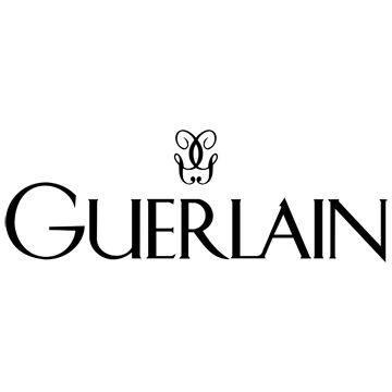Guerlain luxury beauty brand logo with small butterfly symbol above text.