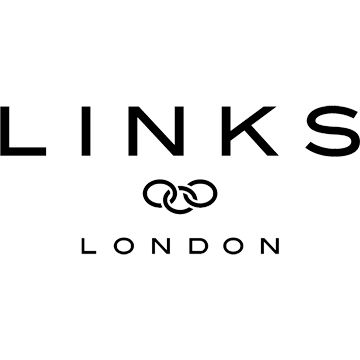 Links London jewelry brand logo with interlocking rings symbol in black.