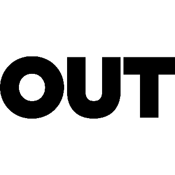 OUT magazine logo in bold black capital letters.