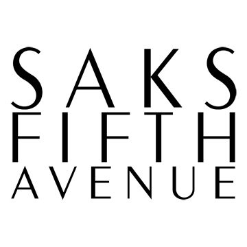 Saks Fifth Avenue logo in modern black uppercase letters arranged in three lines.