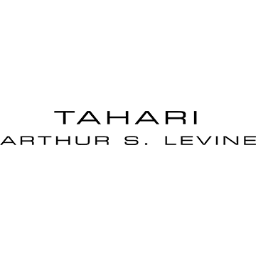 Black and white logo for Tahari Arthur S. Levine fashion brand with text in minimalist font.