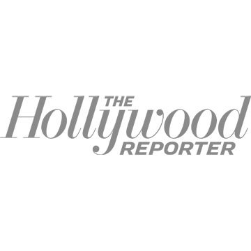 The Hollywood Reporter magazine logo in grey serif typeface.
