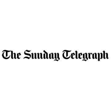 The Sunday Telegraph newspaper masthead in traditional blackletter font.