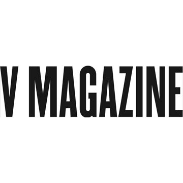 V Magazine logo in bold black capital letters on white background.