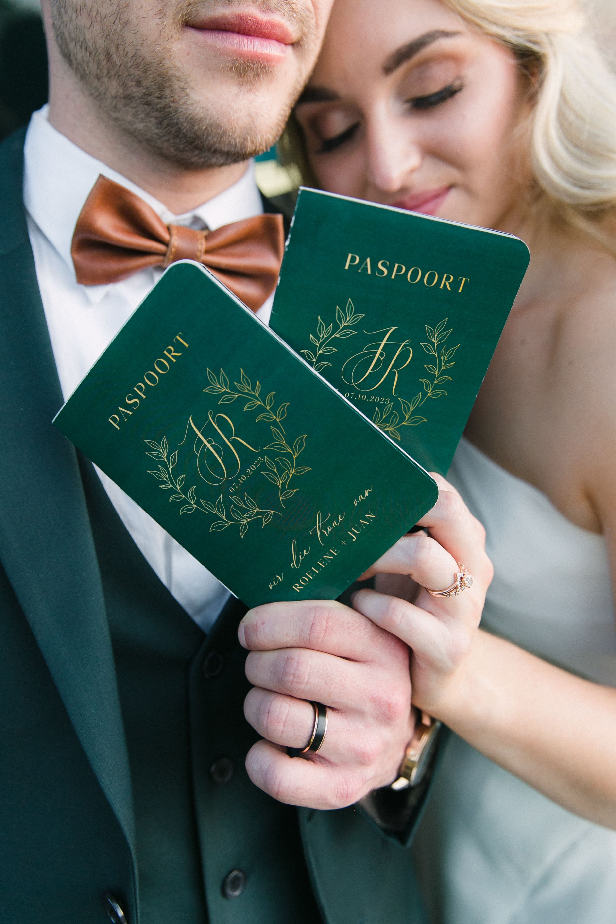 Wedding guest passports for an epic Rovos Rail wedding.