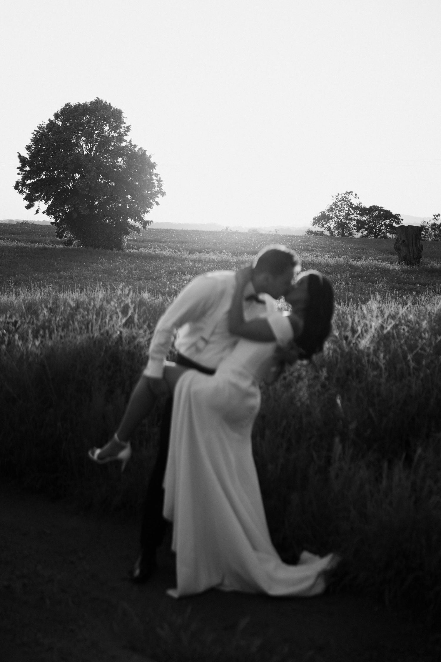 bride-and-groom-sunset-golden-hour-stockton-house-wedding-shropshire