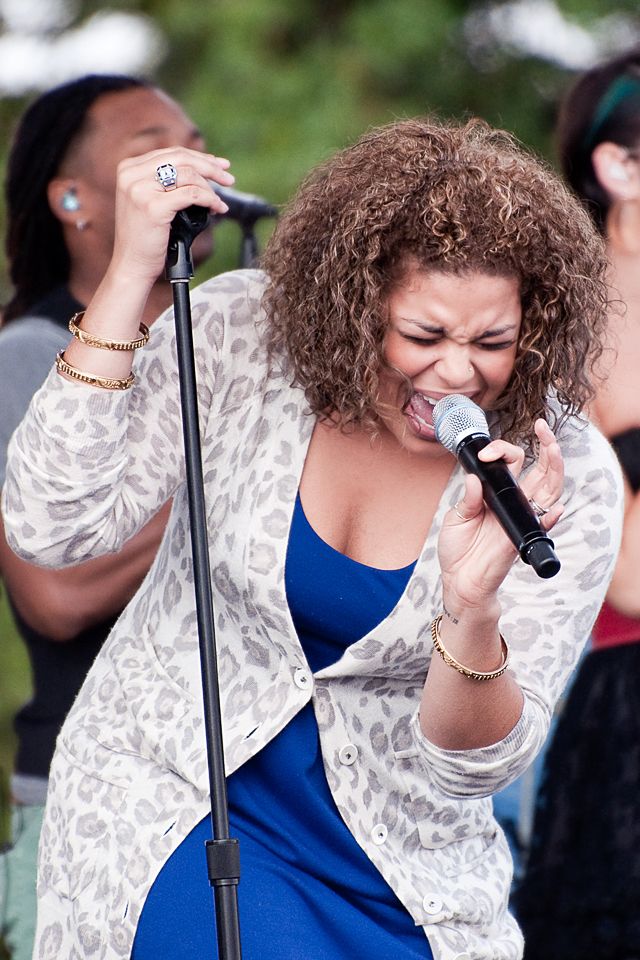 Woman singing. Image taken by Todd Sloan Photography.