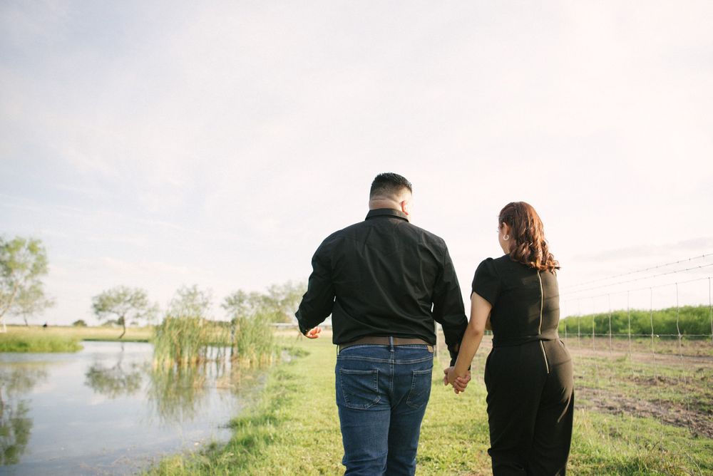 Engagement session next to a lake. McAllen wedding photography