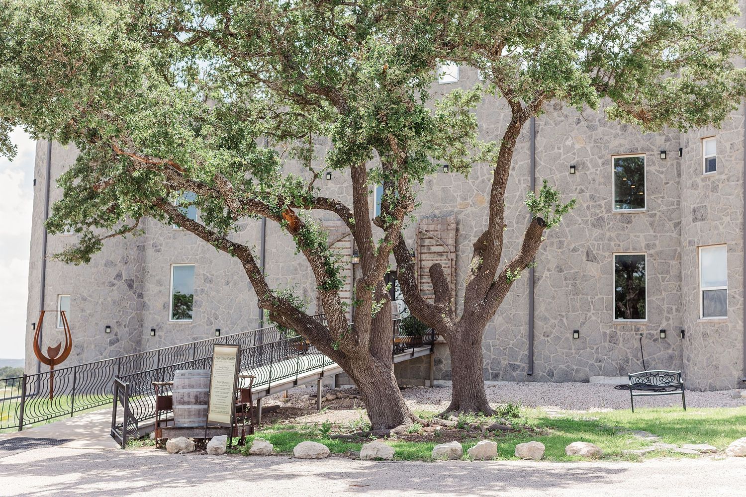 A romantic, surprise proposal at 290 Wine Castle in the Texas hill country.