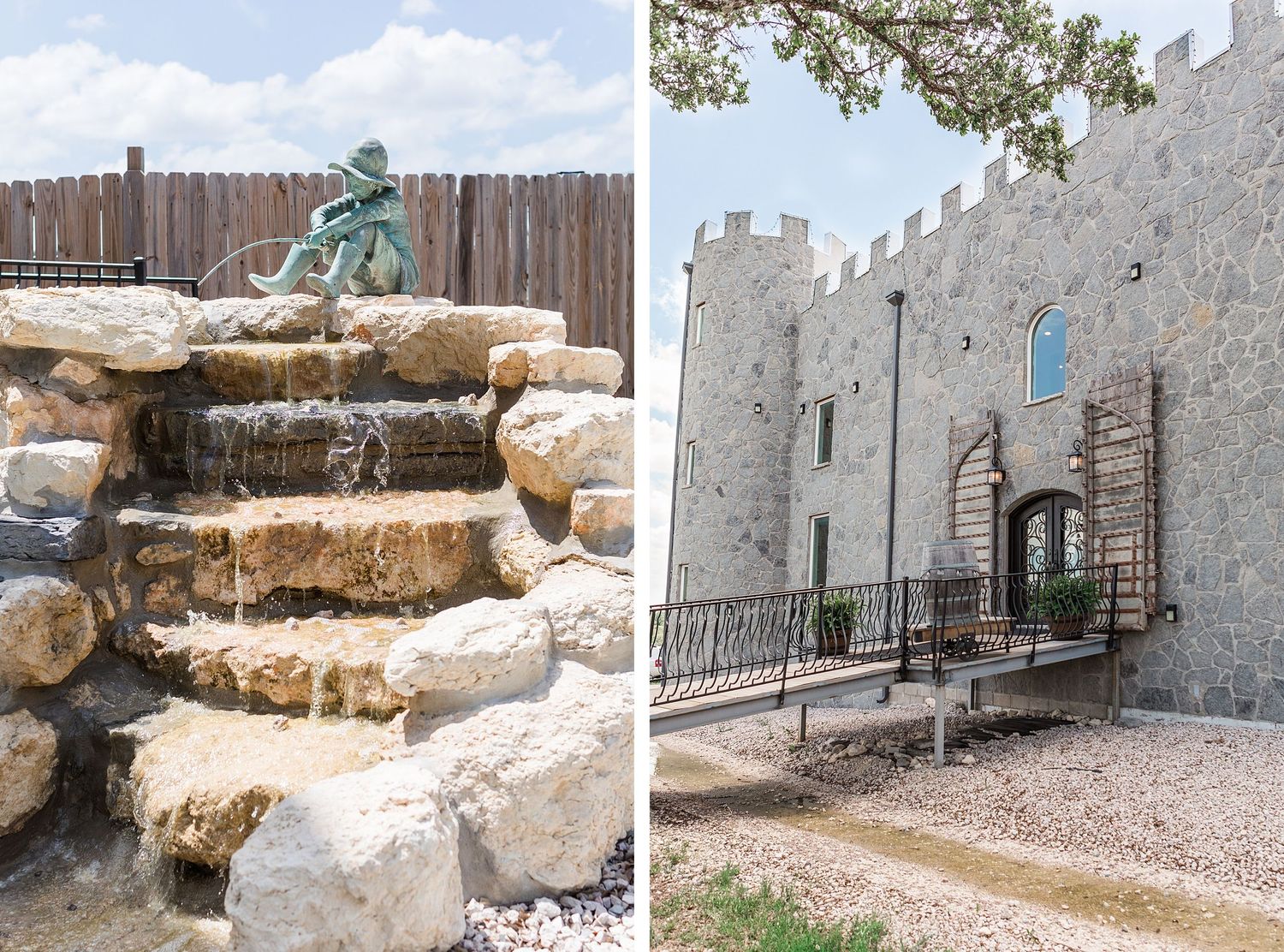 A romantic, surprise proposal at 290 Wine Castle in the Texas hill country.