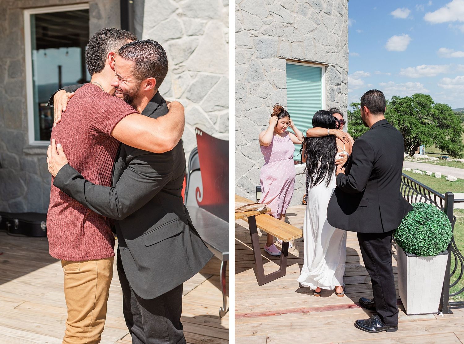 A romantic, surprise proposal at 290 Wine Castle in the Texas hill country.
