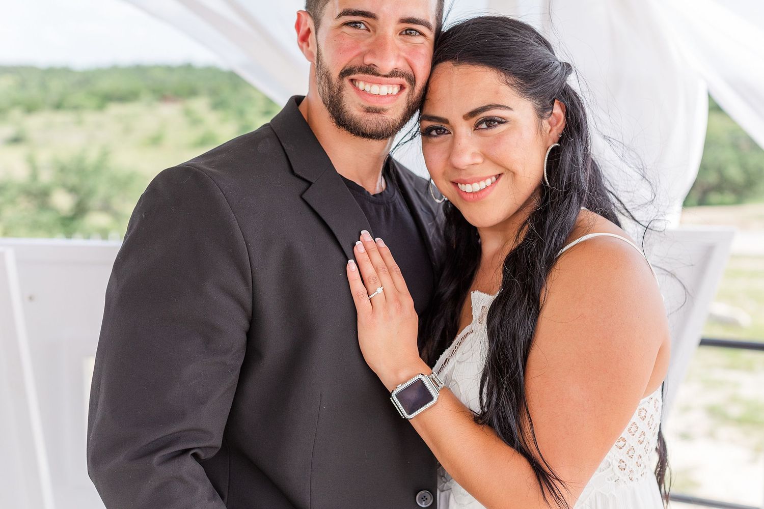 A romantic, surprise proposal at 290 Wine Castle in the Texas hill country.