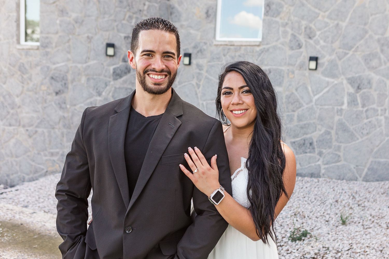 A romantic, surprise proposal at 290 Wine Castle in the Texas hill country.