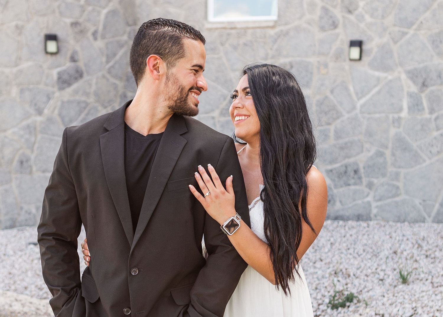 A romantic, surprise proposal at 290 Wine Castle in the Texas hill country.