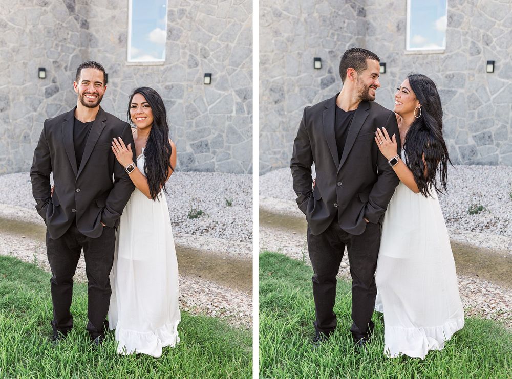 A romantic, surprise proposal at 290 Wine Castle in the Texas hill country.