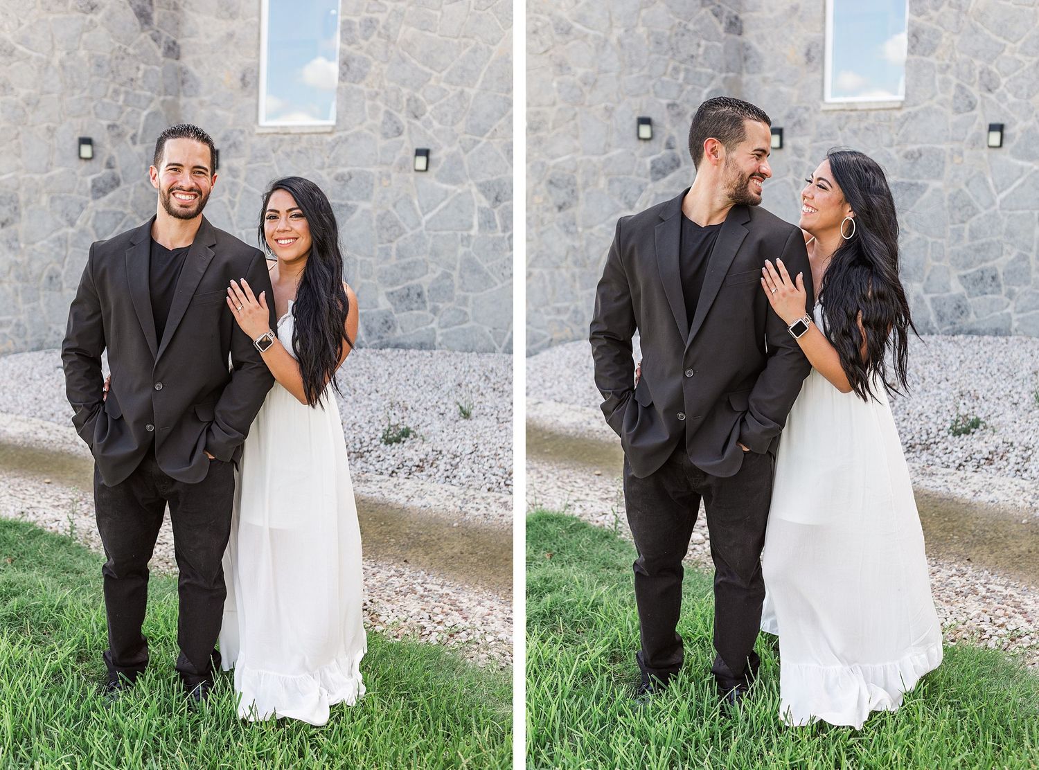 A romantic, surprise proposal at 290 Wine Castle in the Texas hill country.