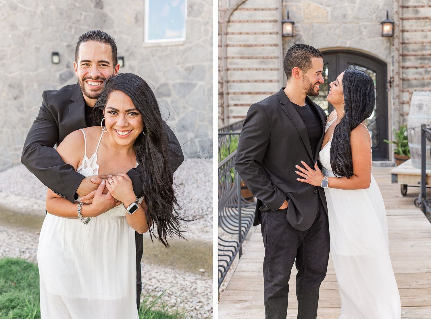 A romantic, surprise proposal at 290 Wine Castle in the Texas hill country.