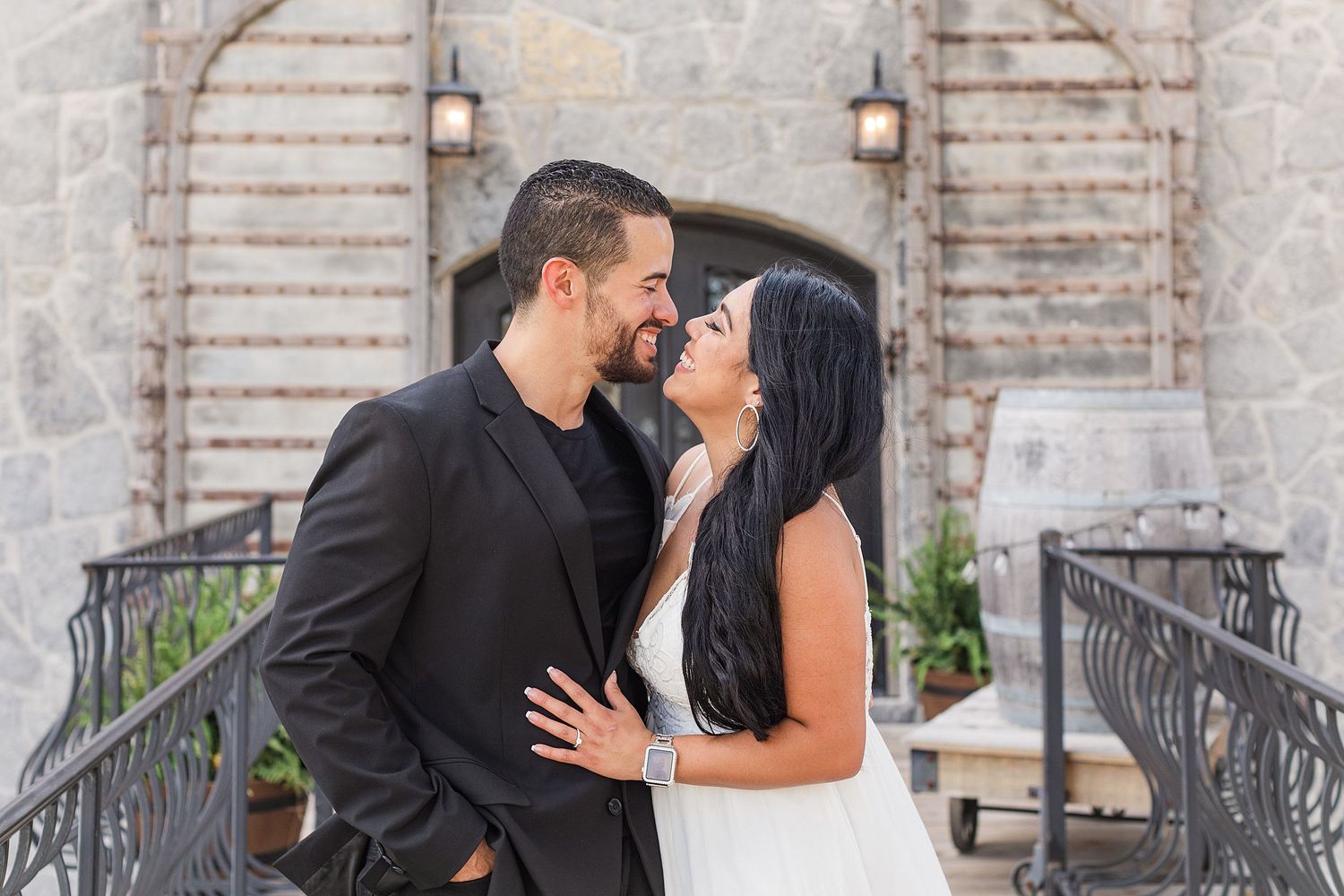 A romantic, surprise proposal at 290 Wine Castle in the Texas hill country.