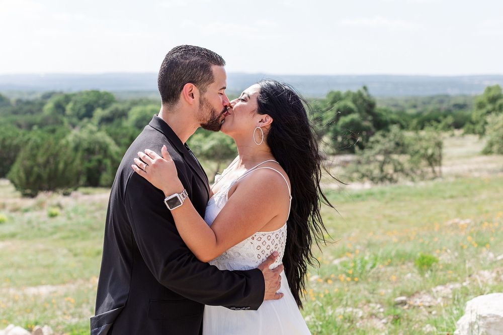 A romantic, surprise proposal at 290 Wine Castle in the Texas hill country.