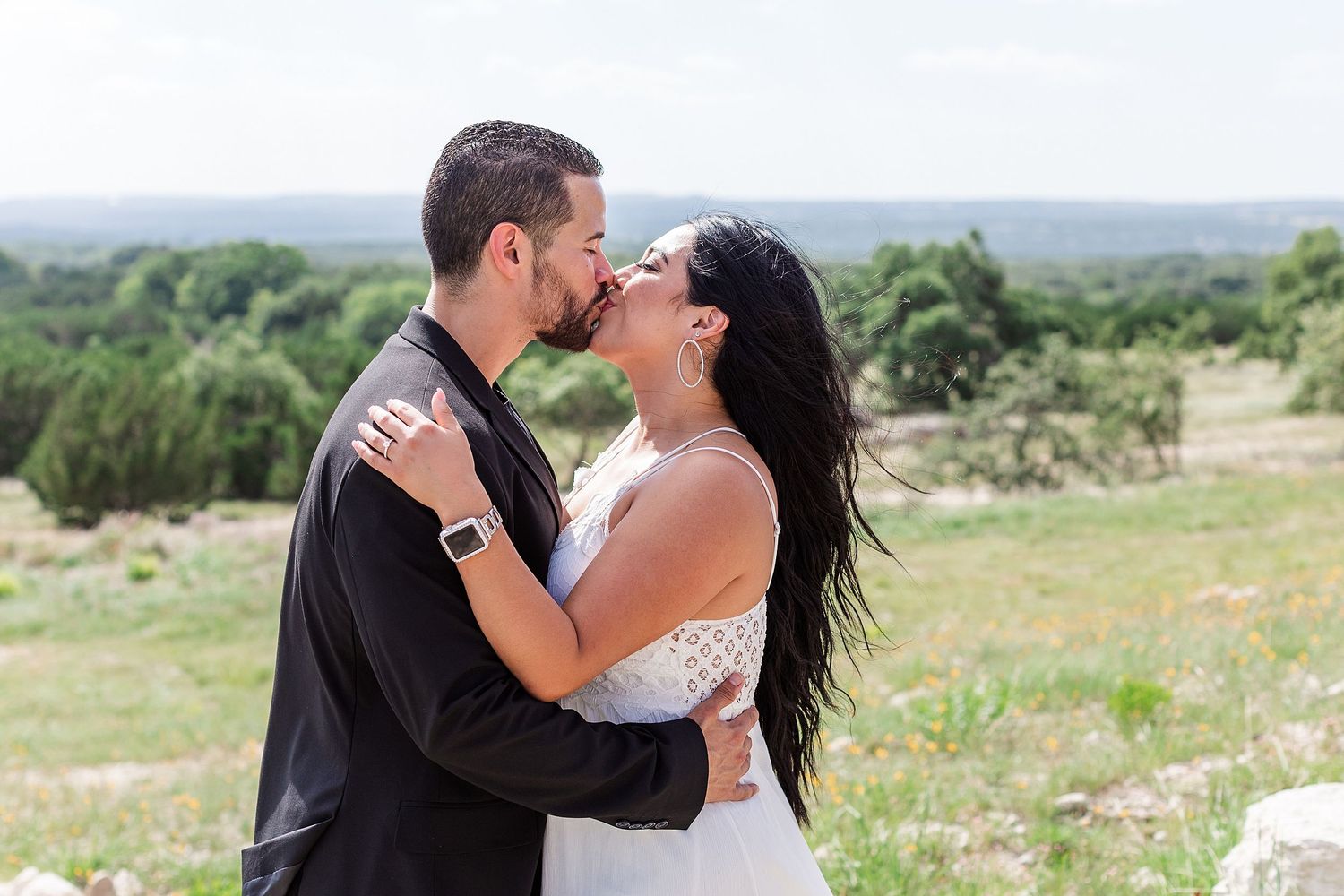 A romantic, surprise proposal at 290 Wine Castle in the Texas hill country.