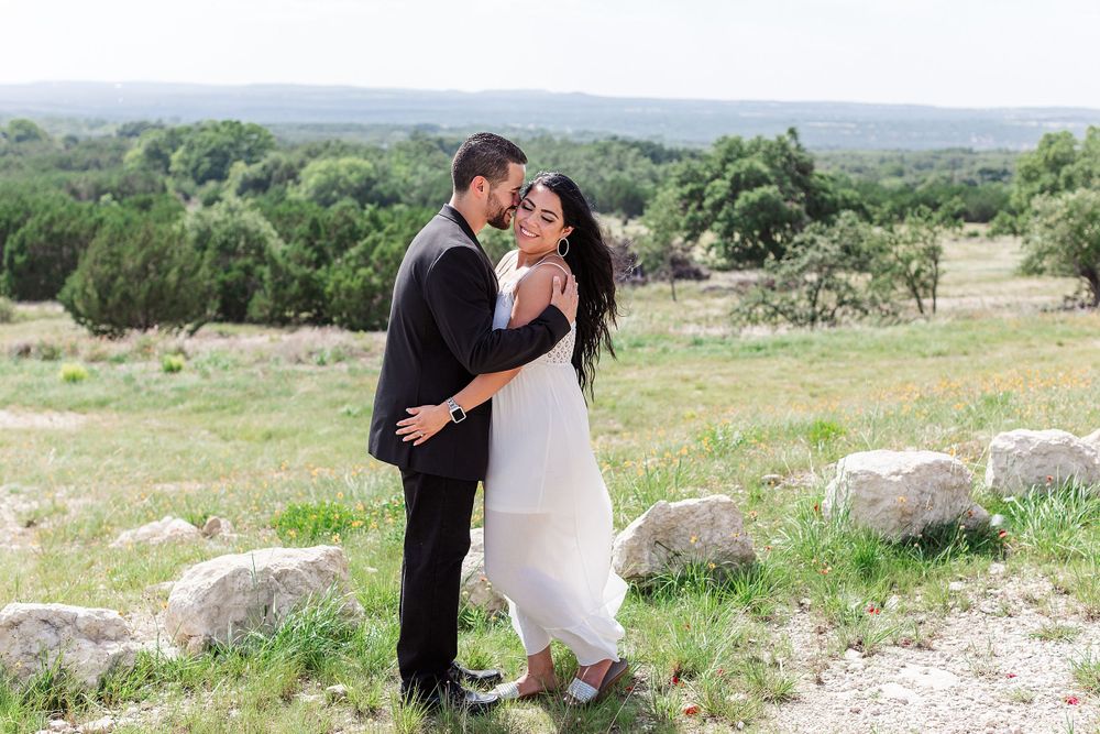 A romantic, surprise proposal at 290 Wine Castle in the Texas hill country.