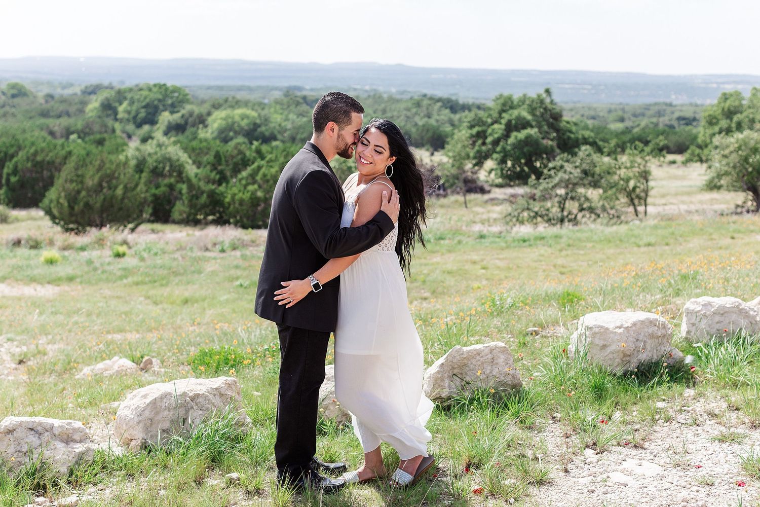 A romantic, surprise proposal at 290 Wine Castle in the Texas hill country.