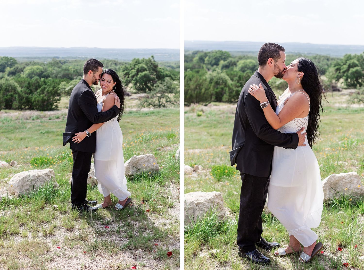 A romantic, surprise proposal at 290 Wine Castle in the Texas hill country.