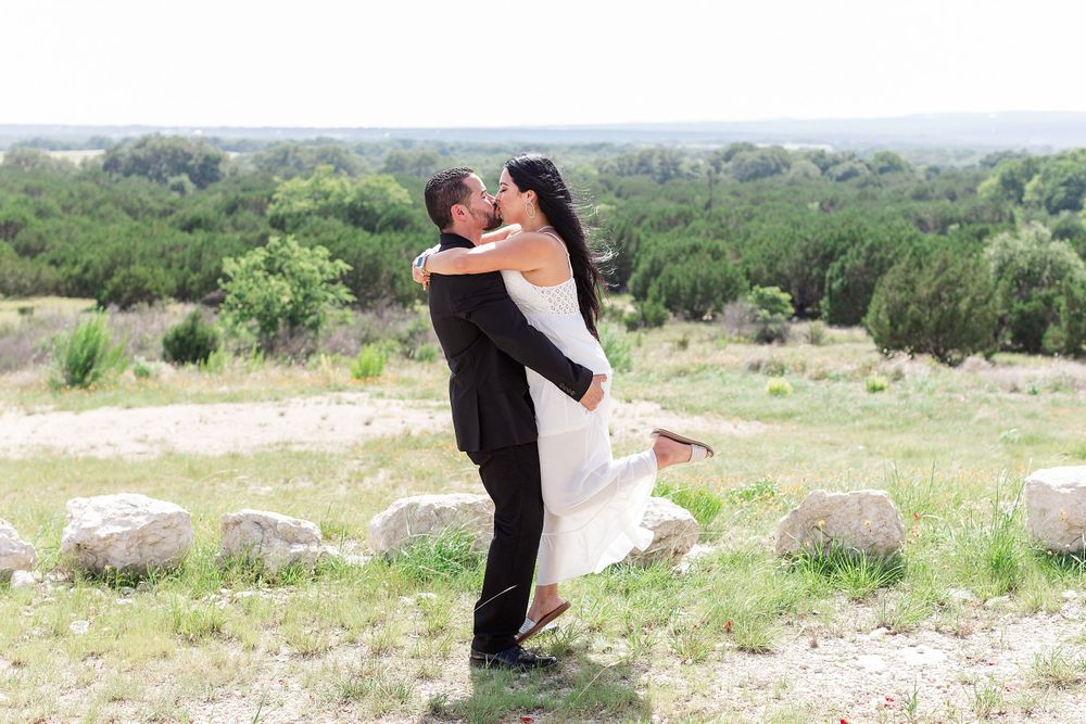 A romantic, surprise proposal at 290 Wine Castle in the Texas hill country.