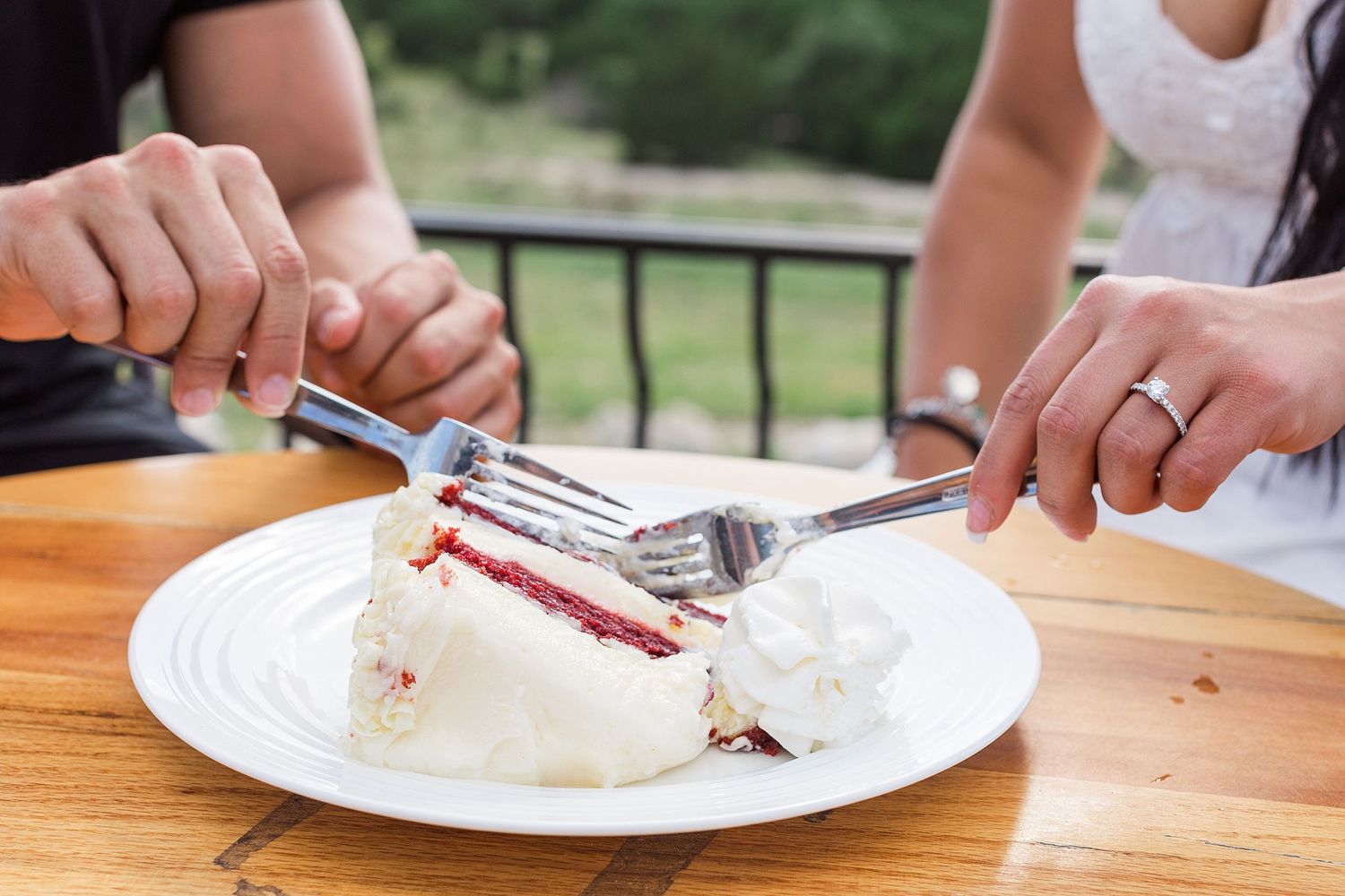 A romantic, surprise proposal at 290 Wine Castle in the Texas hill country.