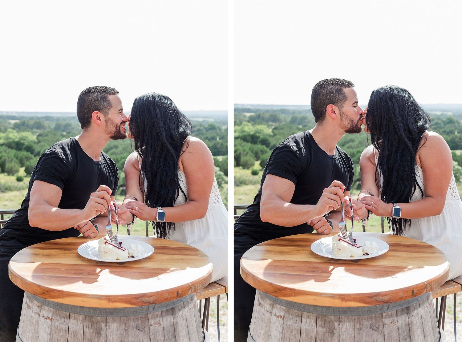 A romantic, surprise proposal at 290 Wine Castle in the Texas hill country.