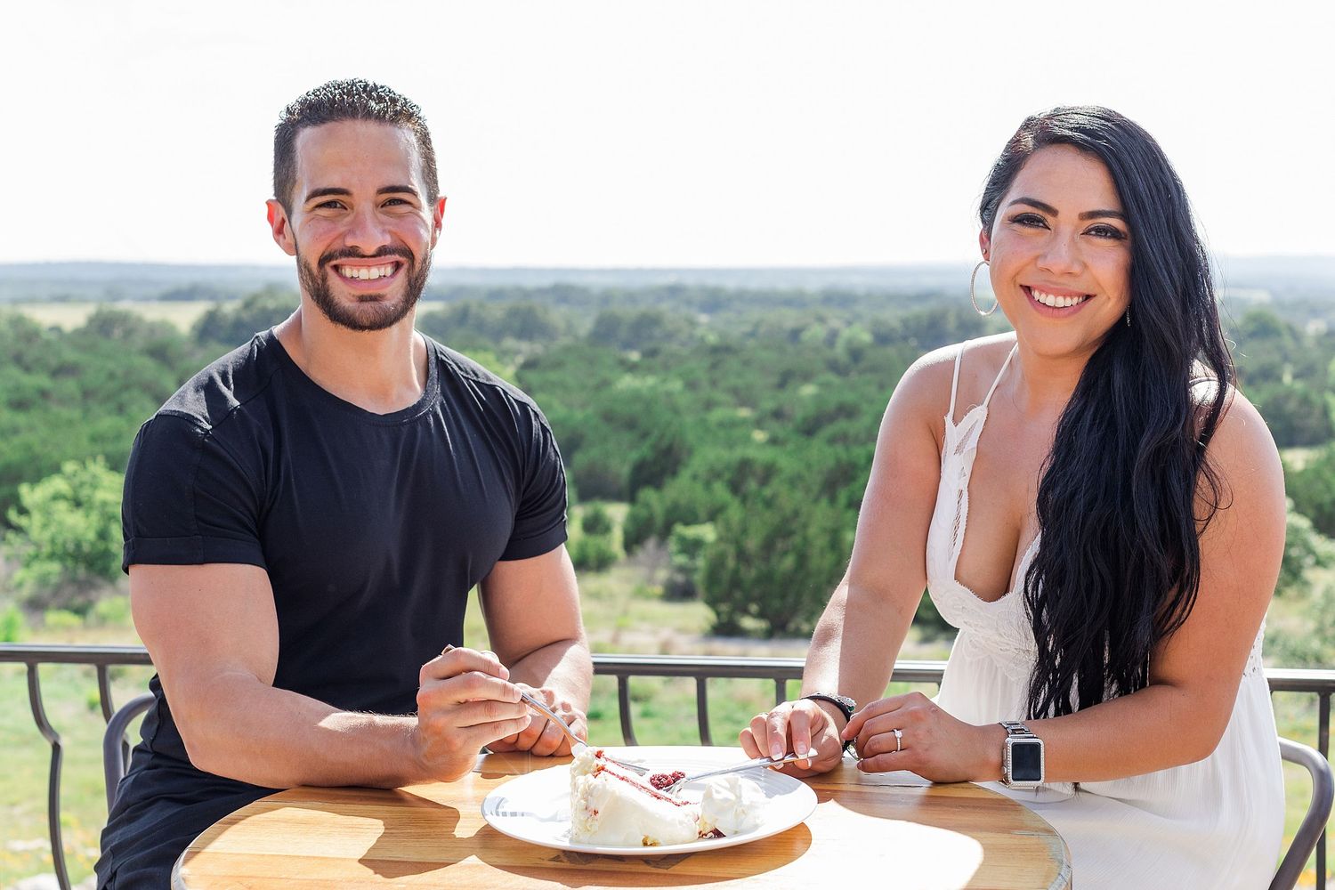A romantic, surprise proposal at 290 Wine Castle in the Texas hill country.