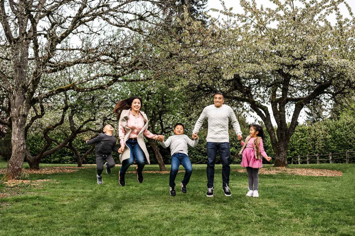 Family jumping shot at McAuliffe Park