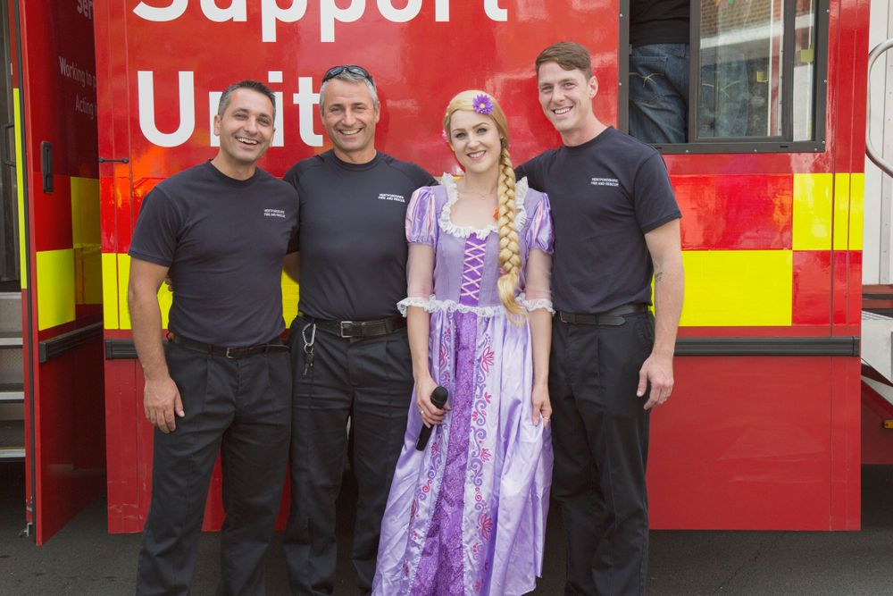 Potters Bar firemen and Rapunzel entertainer