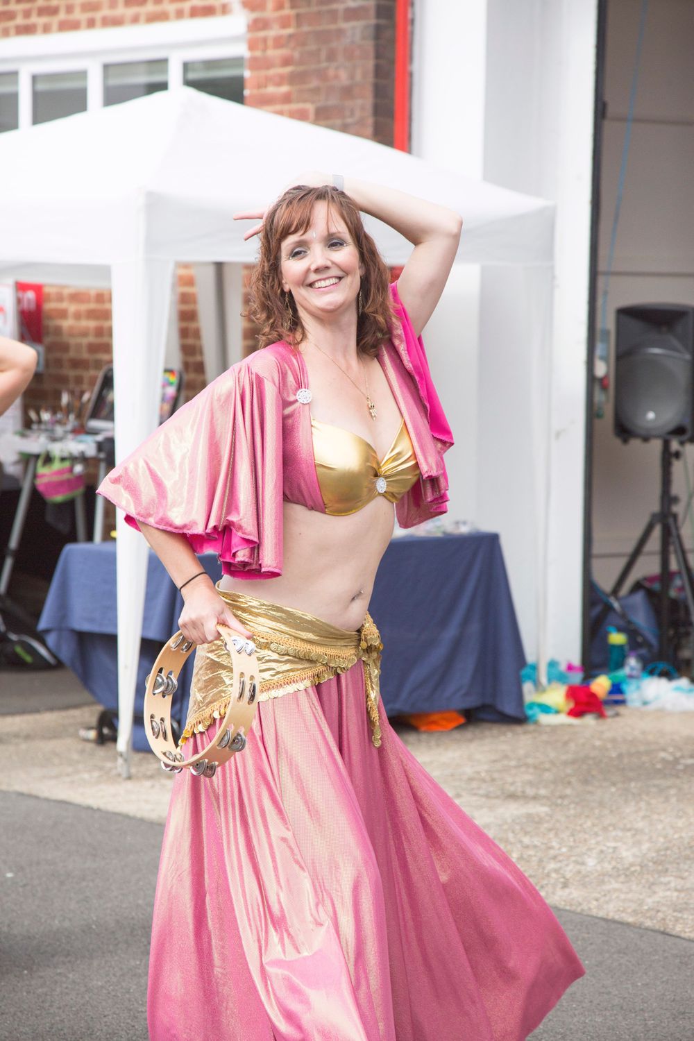 Smiling bellydancer