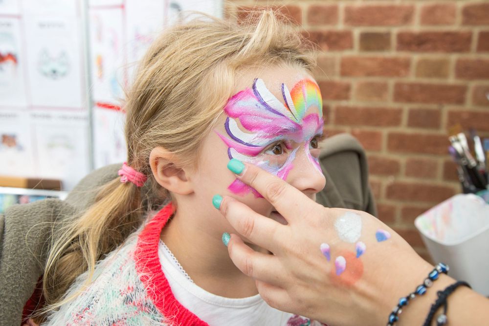 Hertfordshire child having face painted
