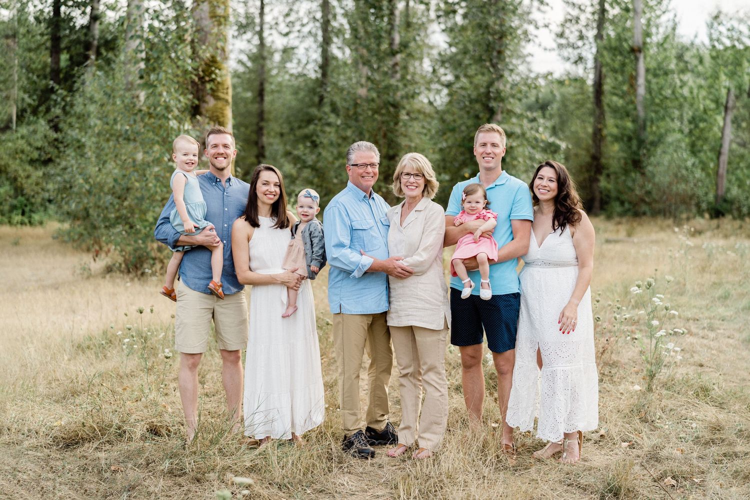 extended family portrait natural light photographer light and airy photo
