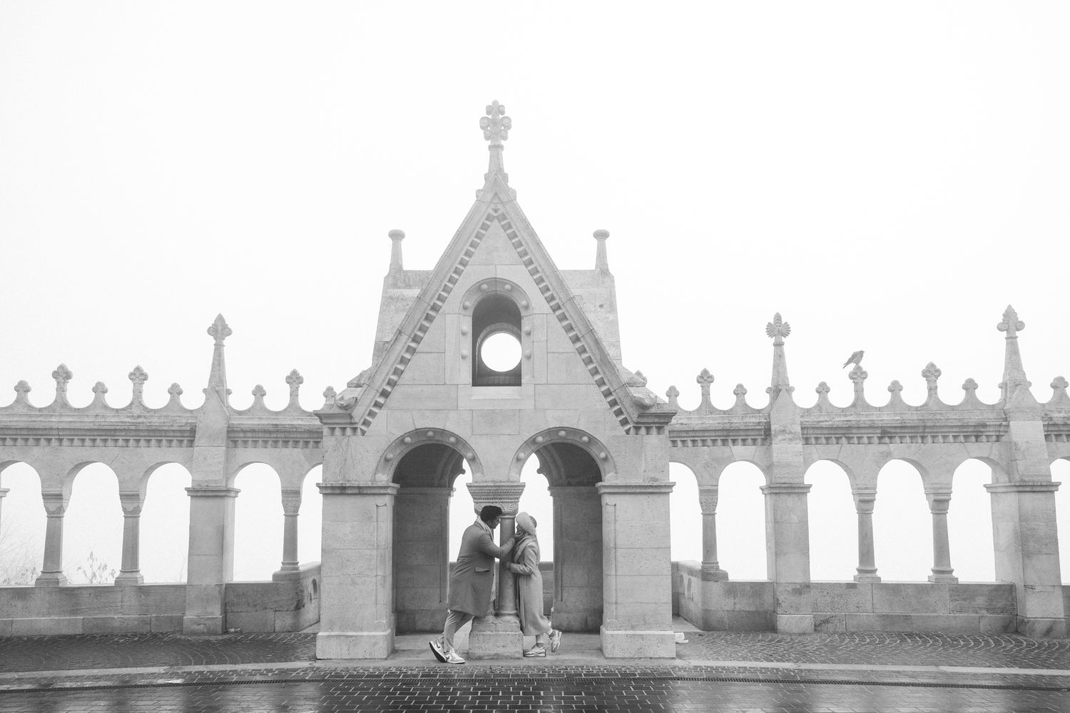 engagement photoshoot at Budapest Fisherman's Bastion with Budapest Photographer