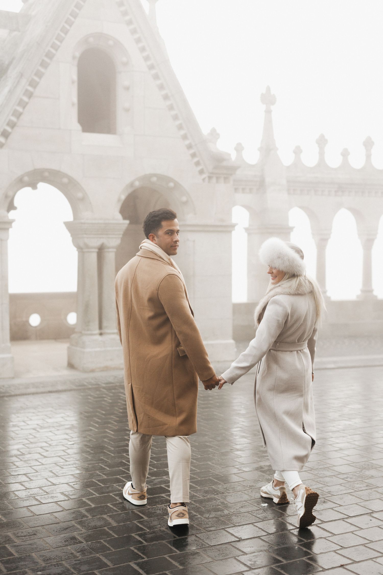 engagement photoshoot at Budapest Fisherman's Bastion with Budapest Photographer