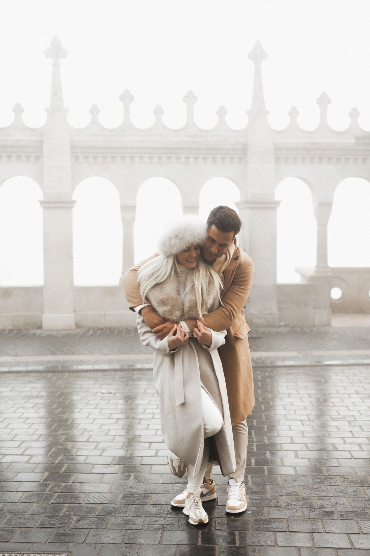 engagement photoshoot at Budapest Fisherman's Bastion with Budapest Photographer