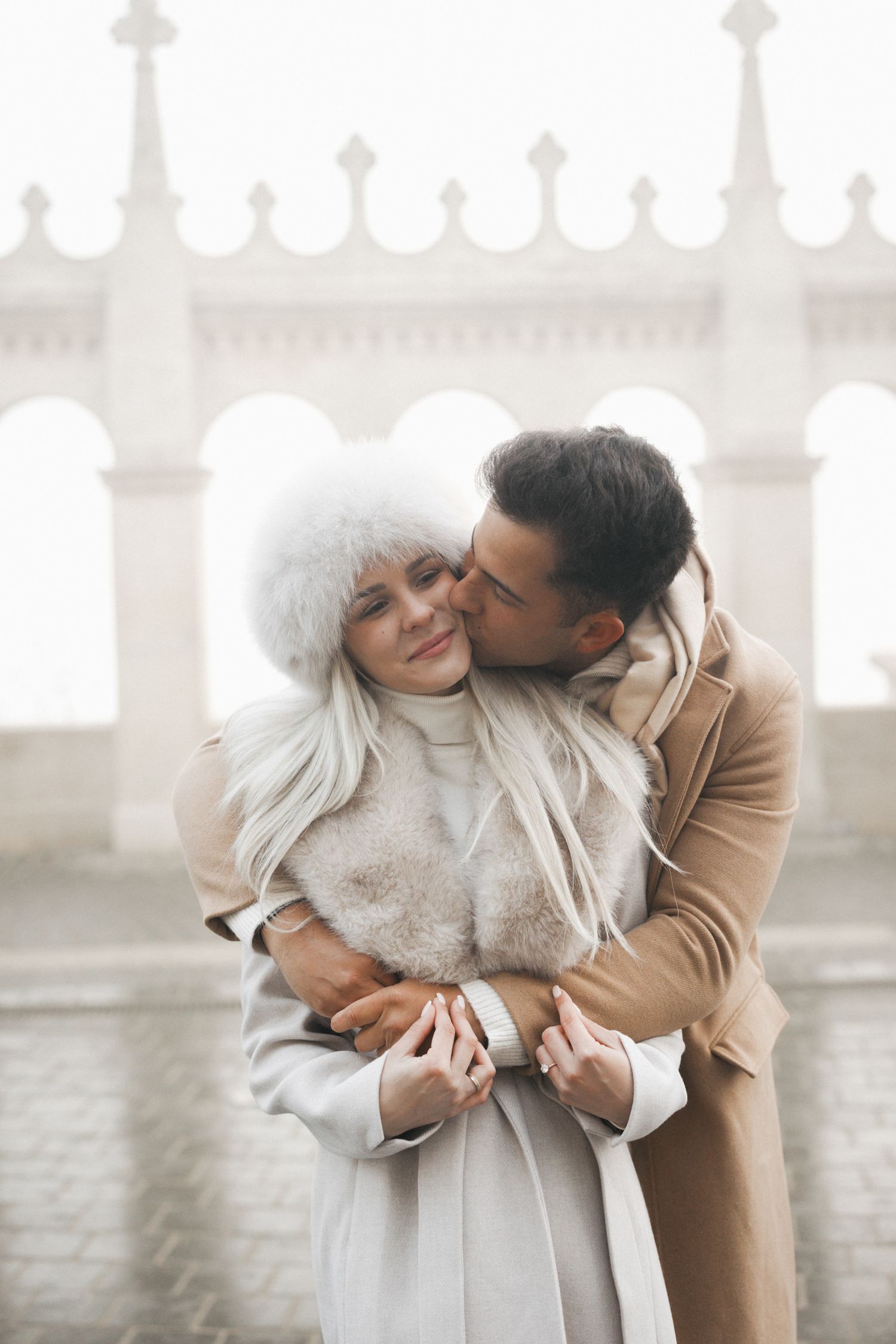engagement photoshoot at Budapest Fisherman's Bastion with Budapest Photographer