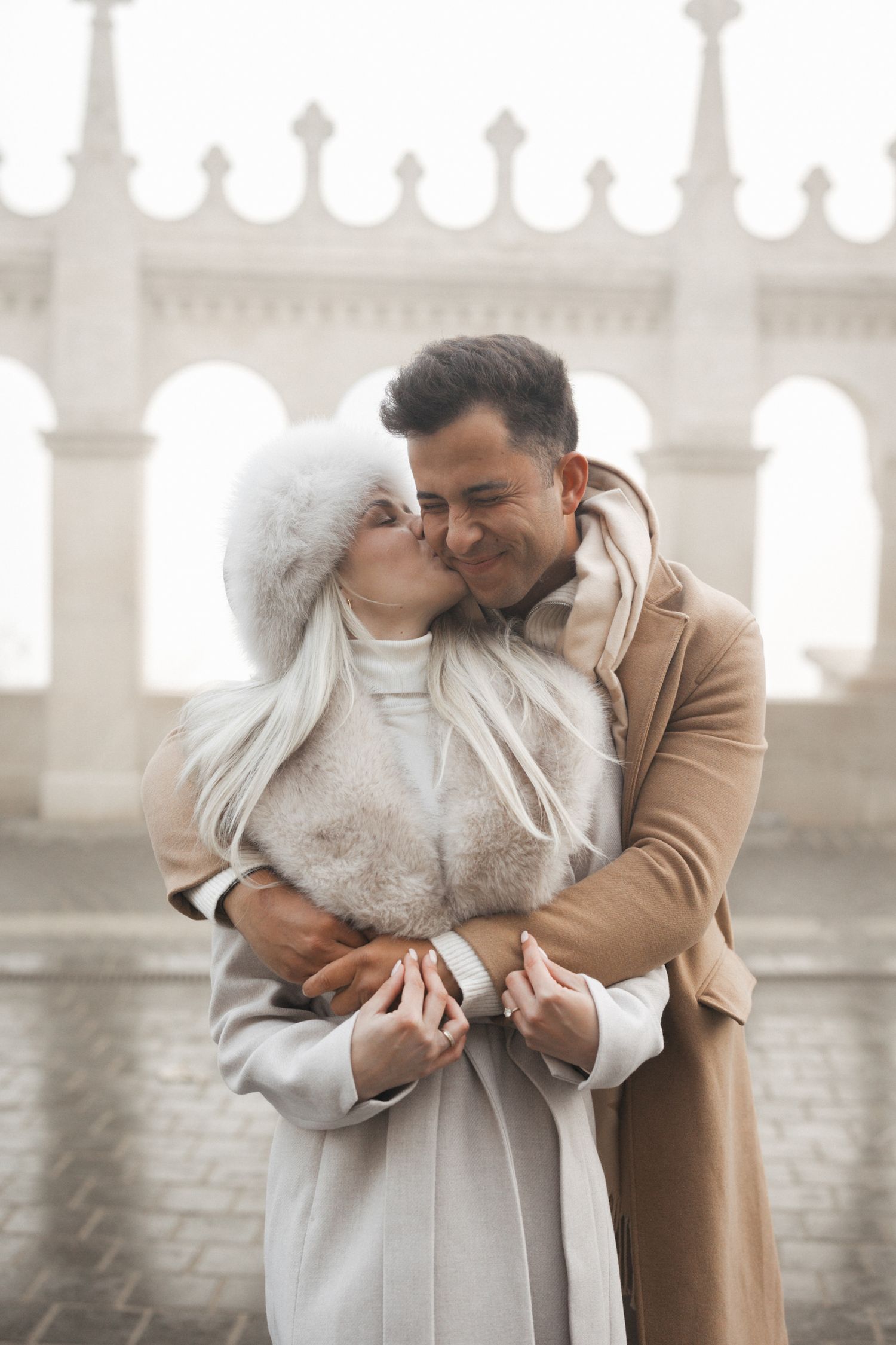 engagement photoshoot at Budapest Fisherman's Bastion with Budapest Photographer