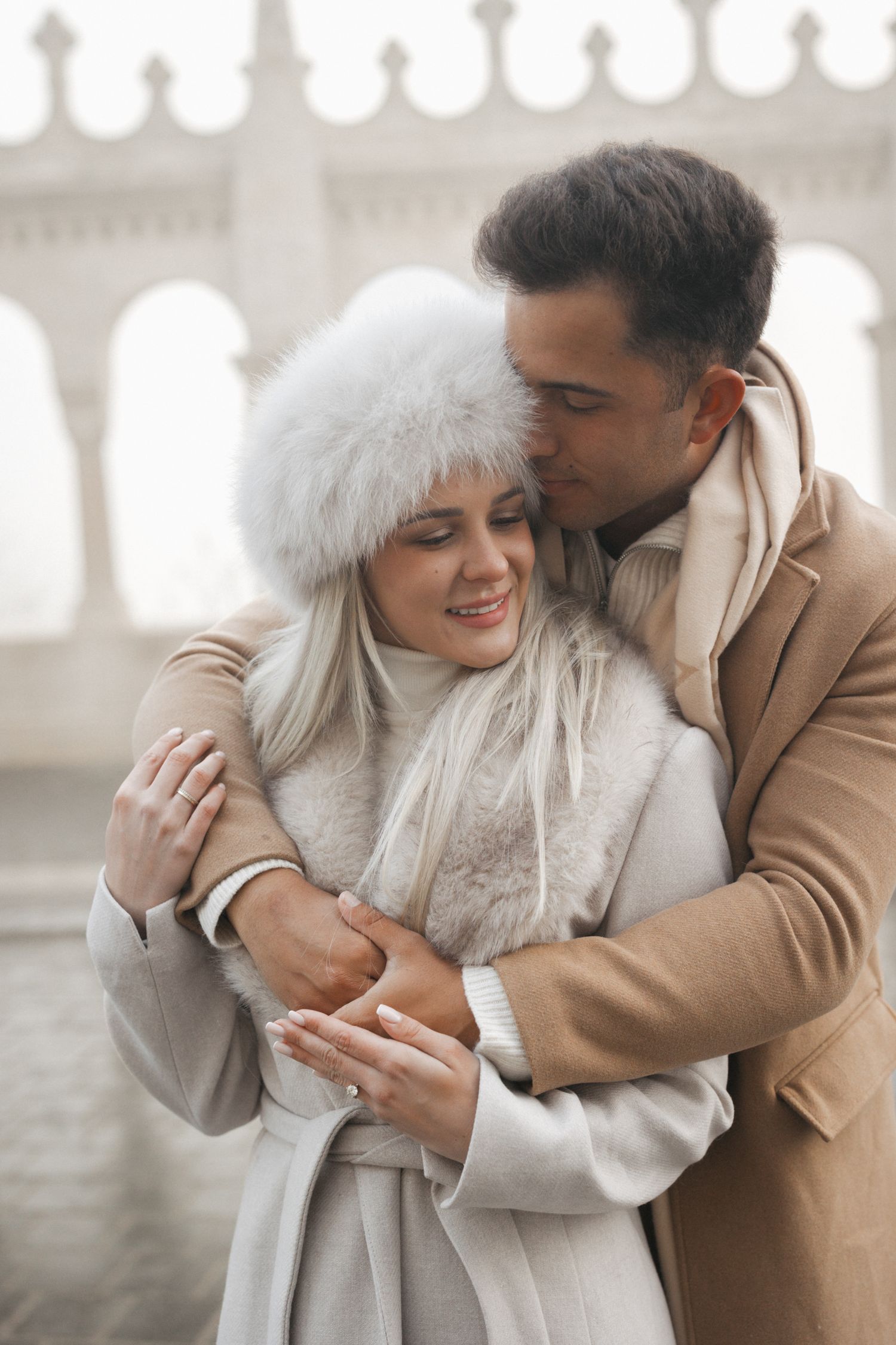 engagement photoshoot at Budapest Fisherman's Bastion with Budapest Photographer