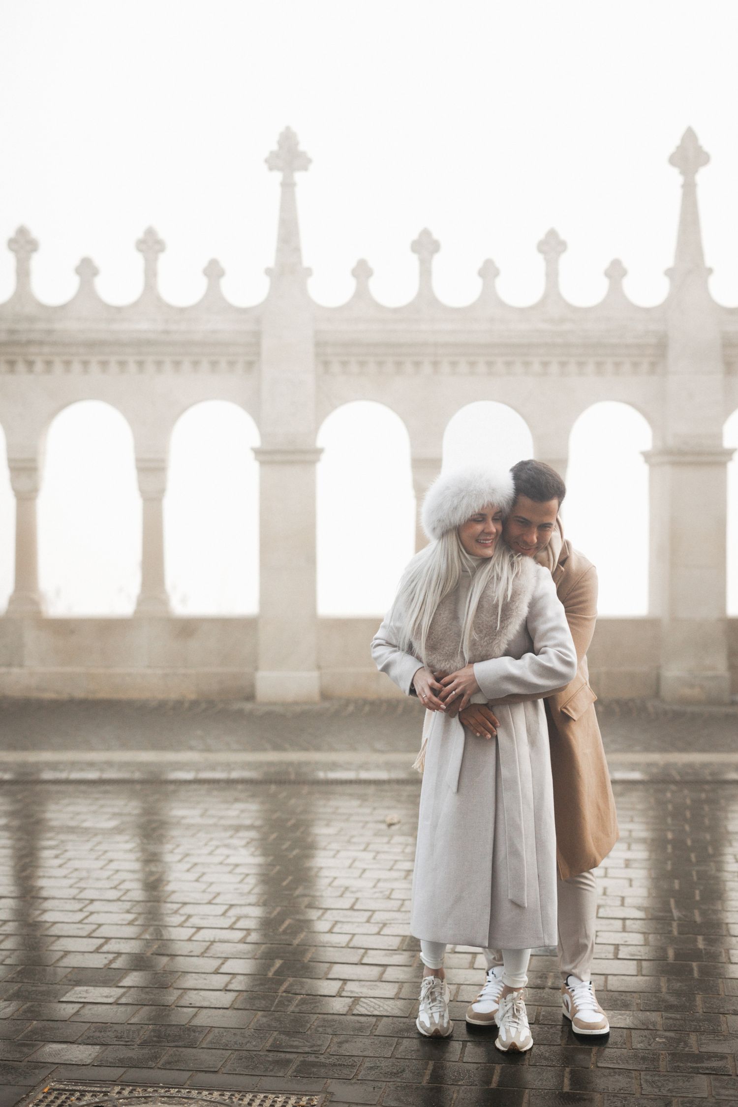 engagement photoshoot at Budapest Fisherman's Bastion with Budapest Photographer