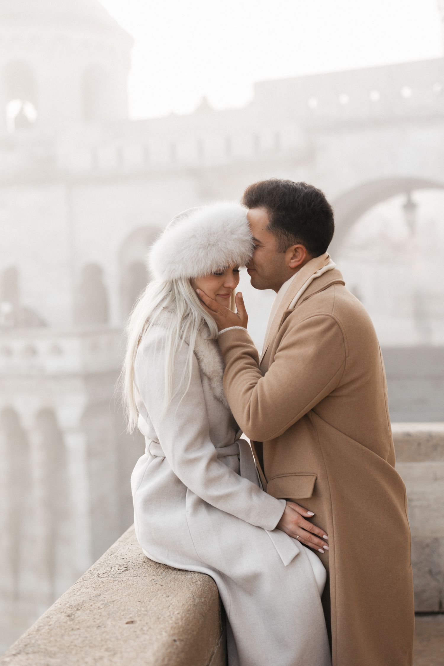 engagement photoshoot at Budapest Fisherman's Bastion with Budapest Photographer