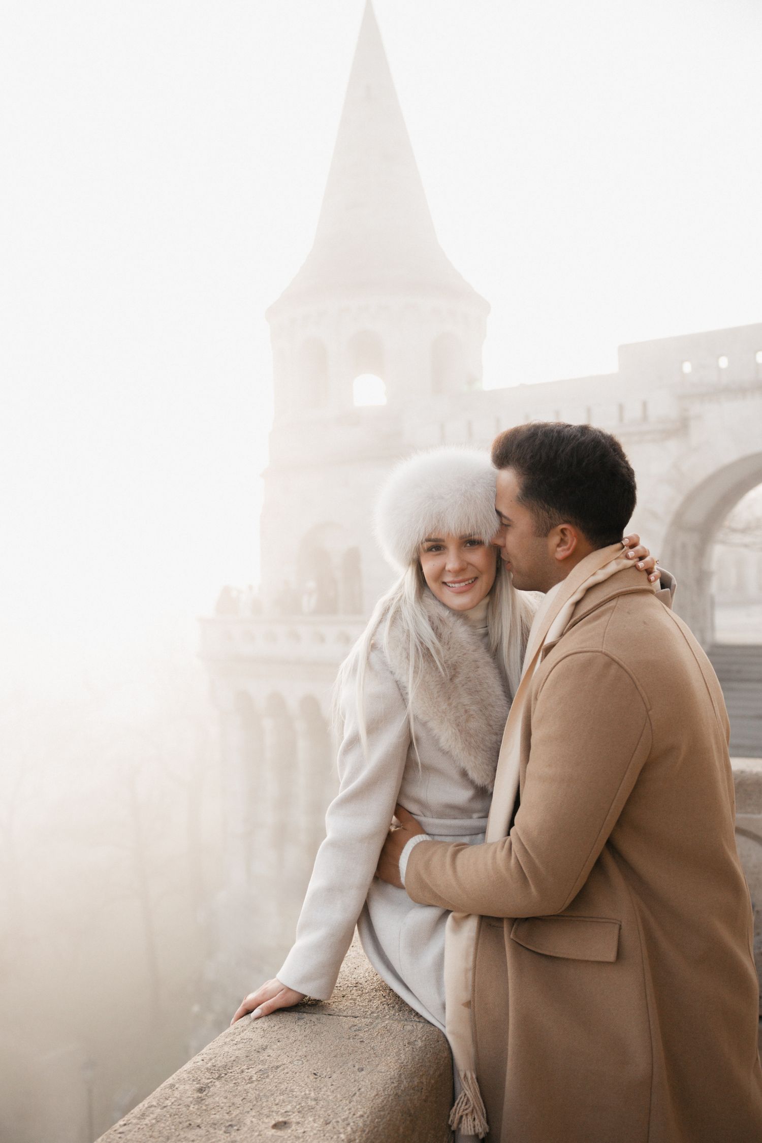 engagement photoshoot at Budapest Fisherman's Bastion with Budapest Photographer