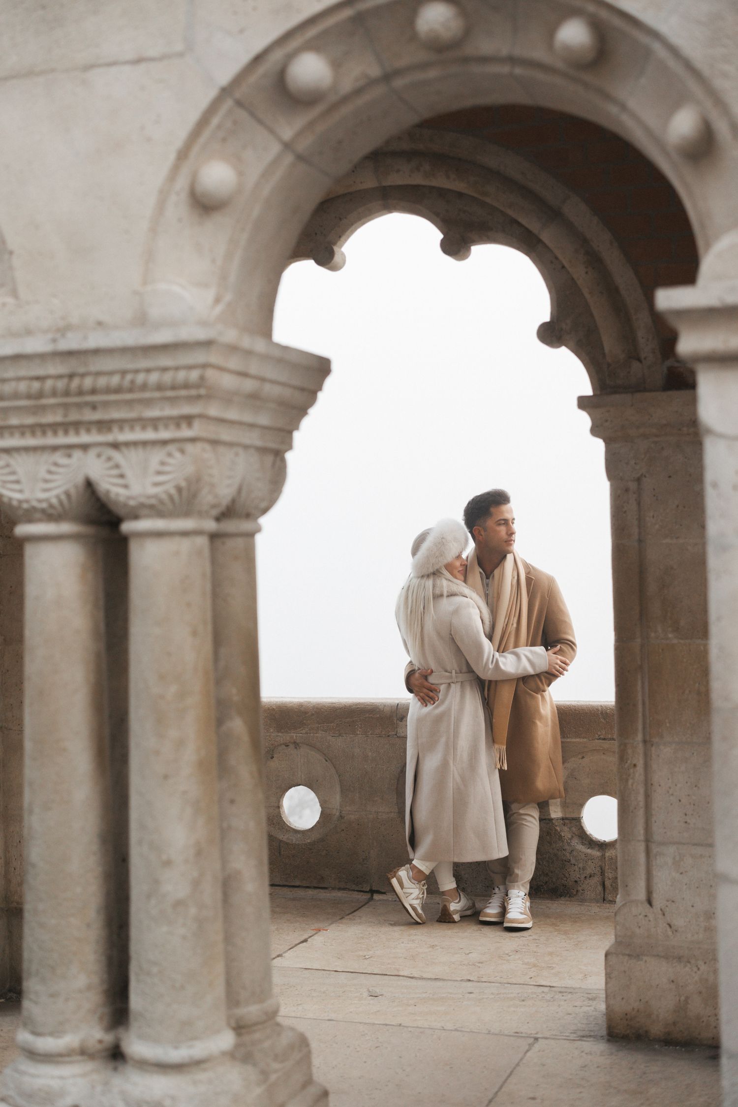 engagement photoshoot at Budapest Fisherman's Bastion with Budapest Photographer