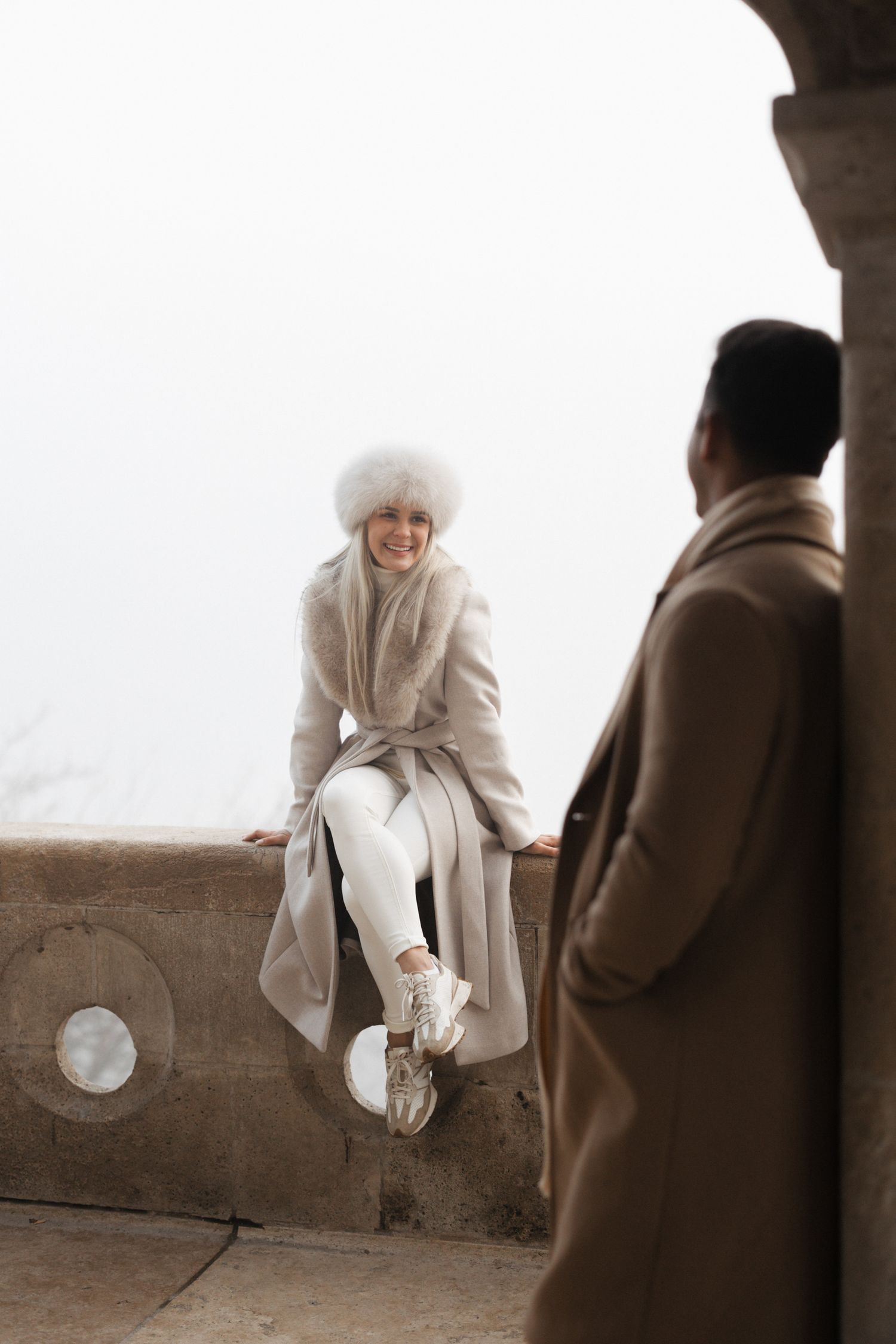 engagement photoshoot at Budapest Fisherman's Bastion with Budapest Photographer